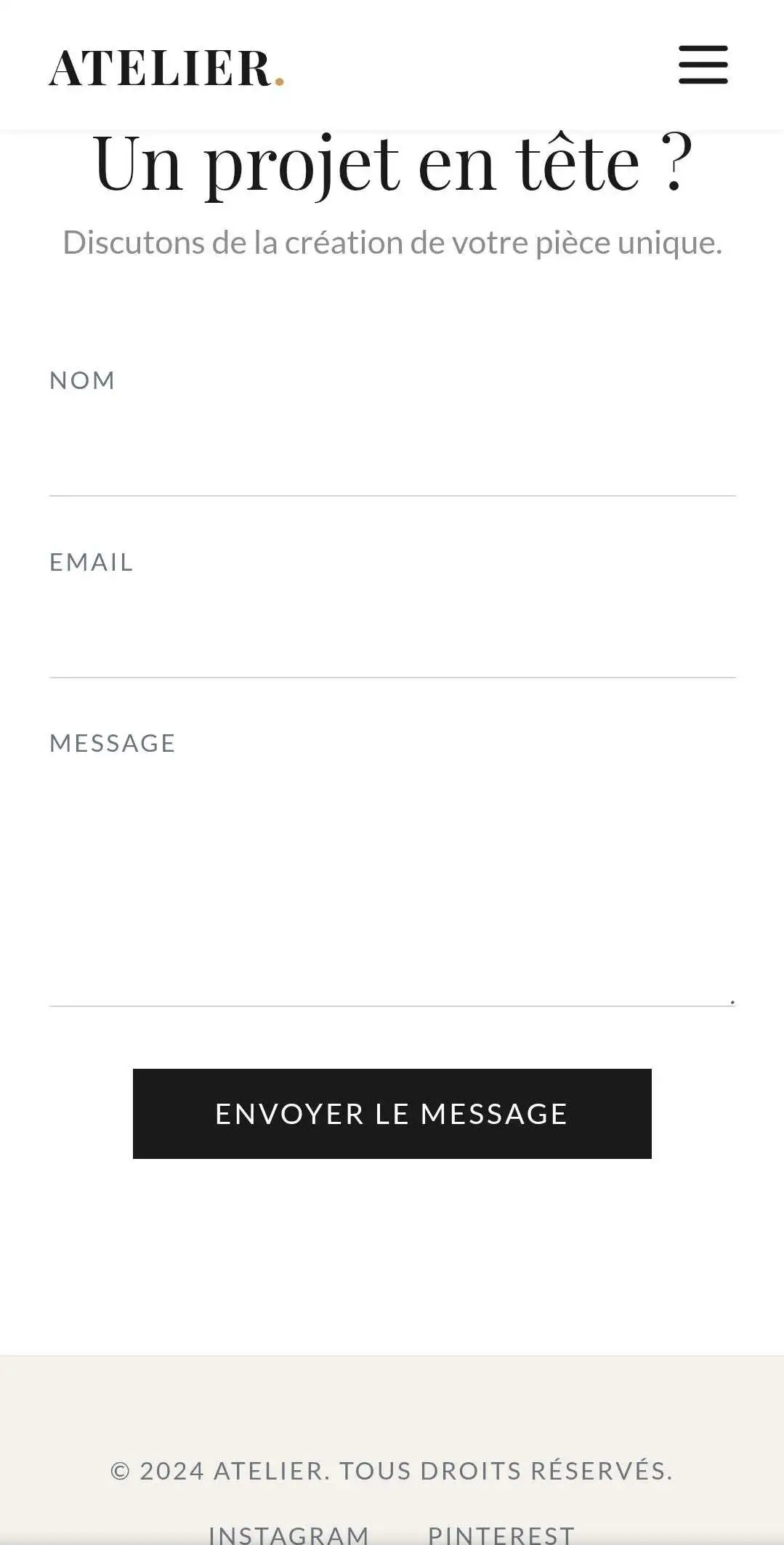 Partie contact et footer version mobile
