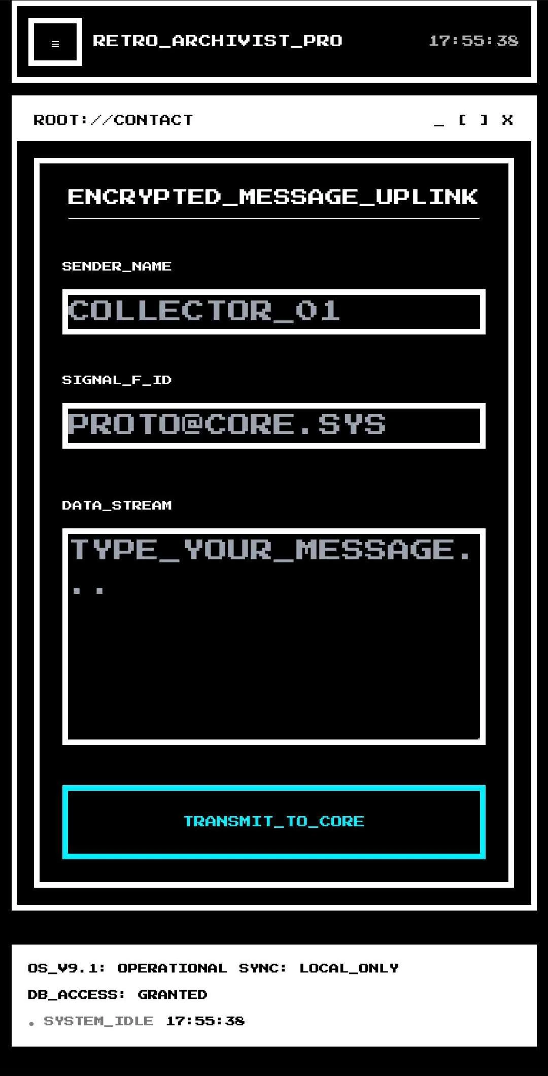 Page contact version mobile